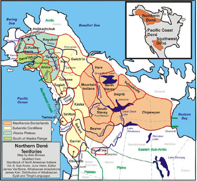 Athabascan Languages Map by Alan Boraas